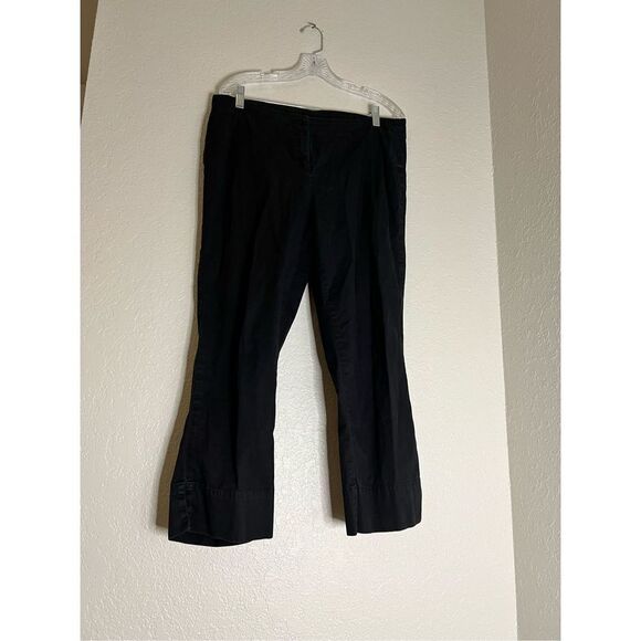 CAbi #928 Black Cotton Capri Pants with Split Hem 10 - Picture 2 of 4